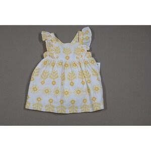 Bonnie Baby‎ Baby Girls Embroidered Sunshine Dress with Flutter Sleeves - Yellow